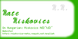 mate miskovics business card